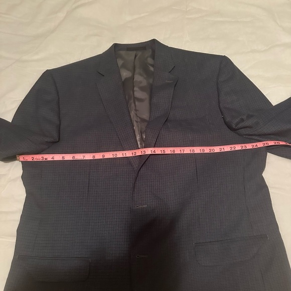 Chaps 48L‎ Sport Coat Navy Blue Plaid Poly Blend Two Button Lined. - Picture 13 of 14
